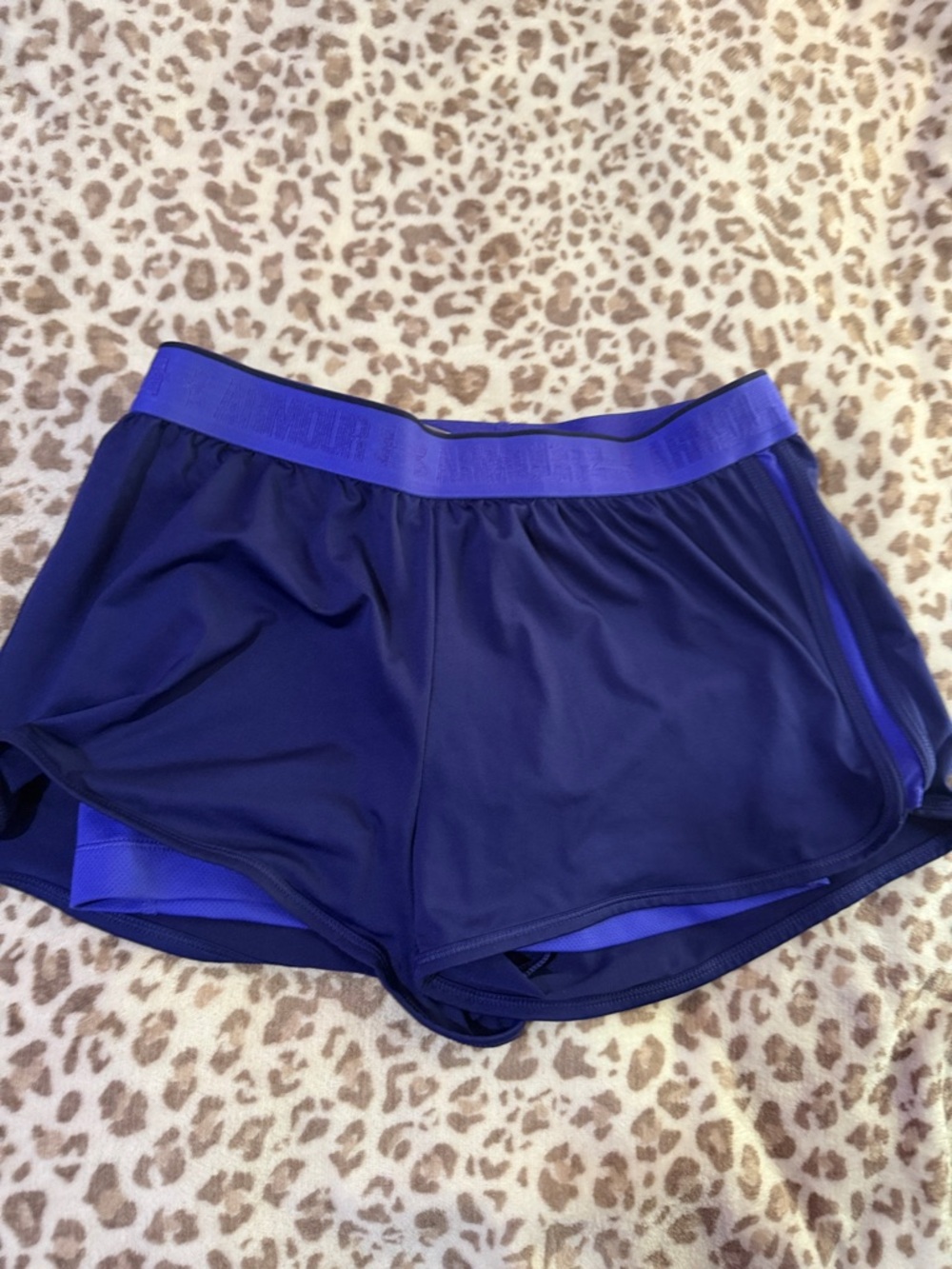 Aritzia Women's Athletic Shorts - Deep Blue / Violet Waistband